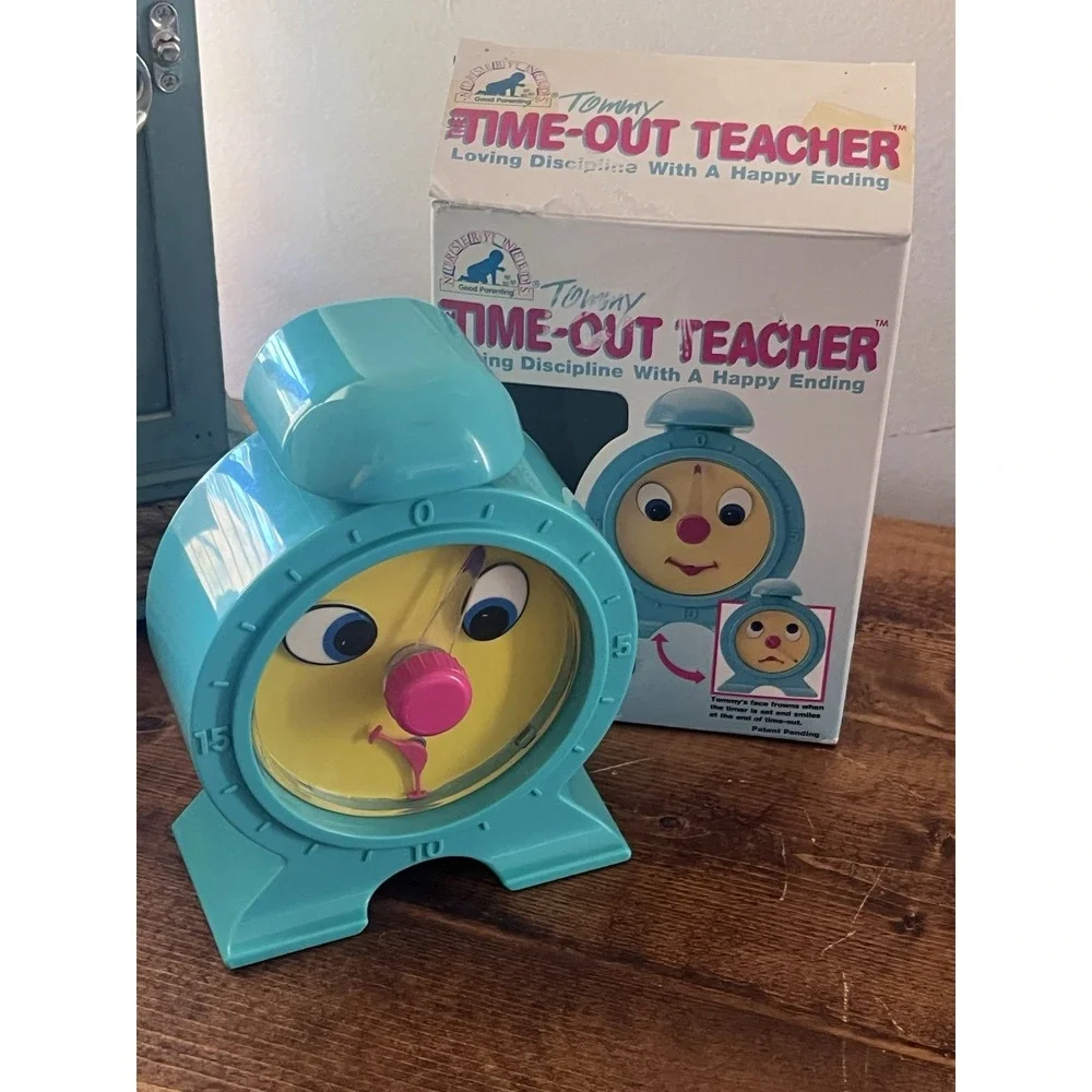 Vintage 1996 Nursery Needs Tommy The Time Out Teacher Clock Timer Box